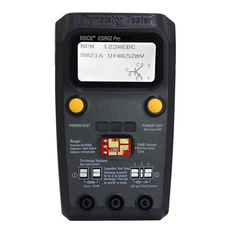 

Цифровой мультиметр ESR02 Pro, тестер транзисторов, диодов, триодов, резисторов, емкости, индуктивности, MOSFET NPN Triac