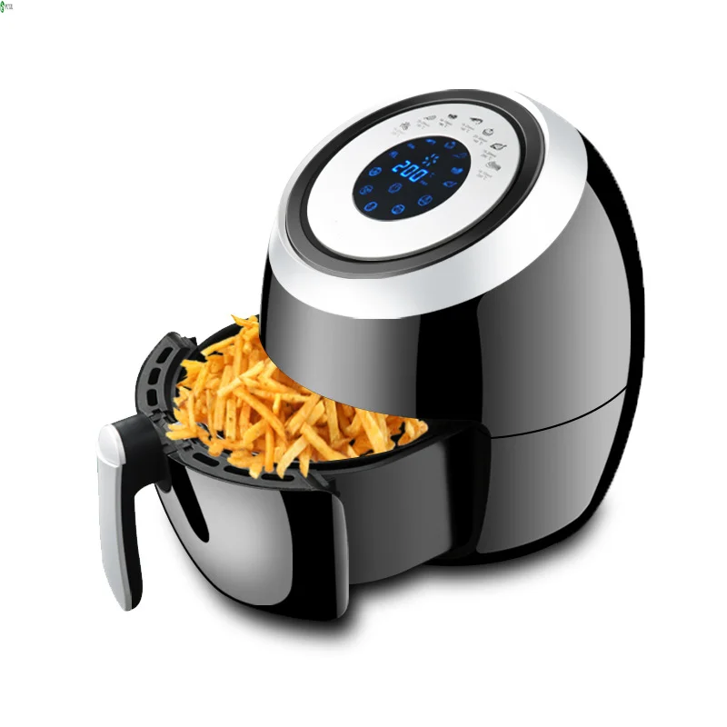 Digital LCD button multi-function household large-capacity intelligent touch screen air electric fryer automatic fries machine