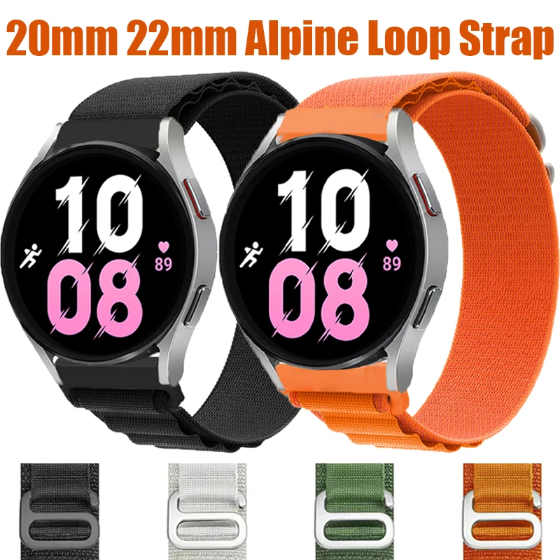 

Alpine loop Strap for Samsung Galaxy watch 5/4Classic/4 44mm 40mm/5 pro 45mm/Active 2 20mm/22mm Nylon Bracelet Huawei GT 3/3 Pro
