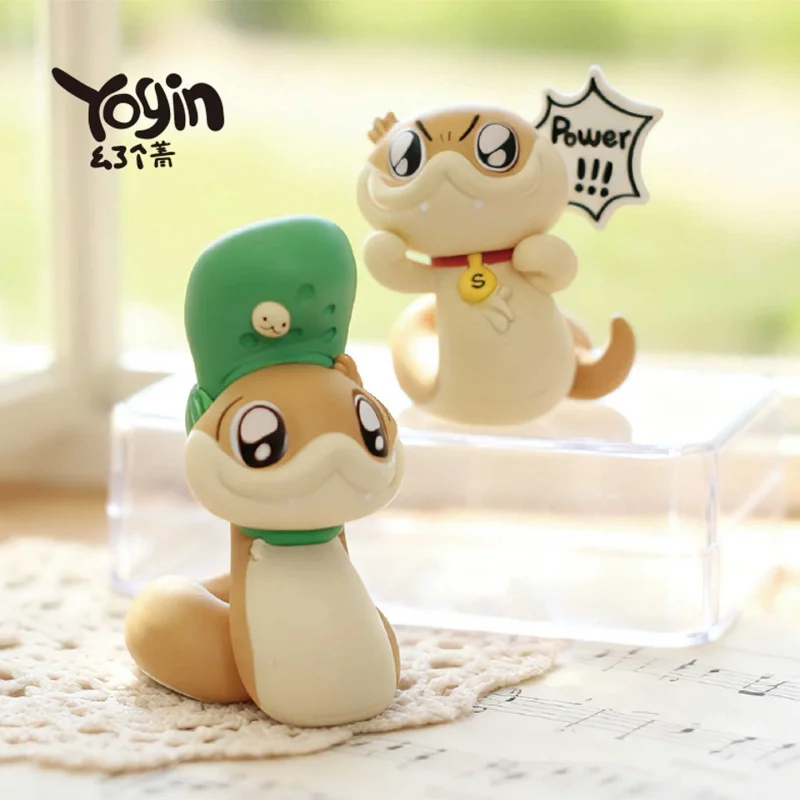 Фото Серия мини-фигурок Yogin Snake & Dog Blind Box — милый декор для рабочего стола, украшения для дома и офиса, коллекционные предметы, забавный подарок №2
