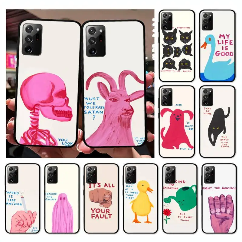 

David Shrigley Visual Arts Phone Case For Samsung Note 8 9 10 20 pro plus lite M 10 11 20 30 21 31 51 A 21 22 42 02 03