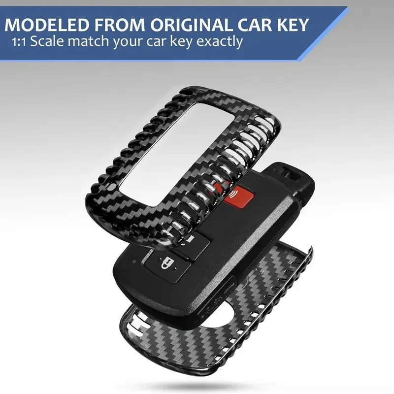 Для Toyota Key Shell чехол для брелока из углеродного волокна Tacoma 2016-2022 4Runner Sequoia RAV4 Tundra Land