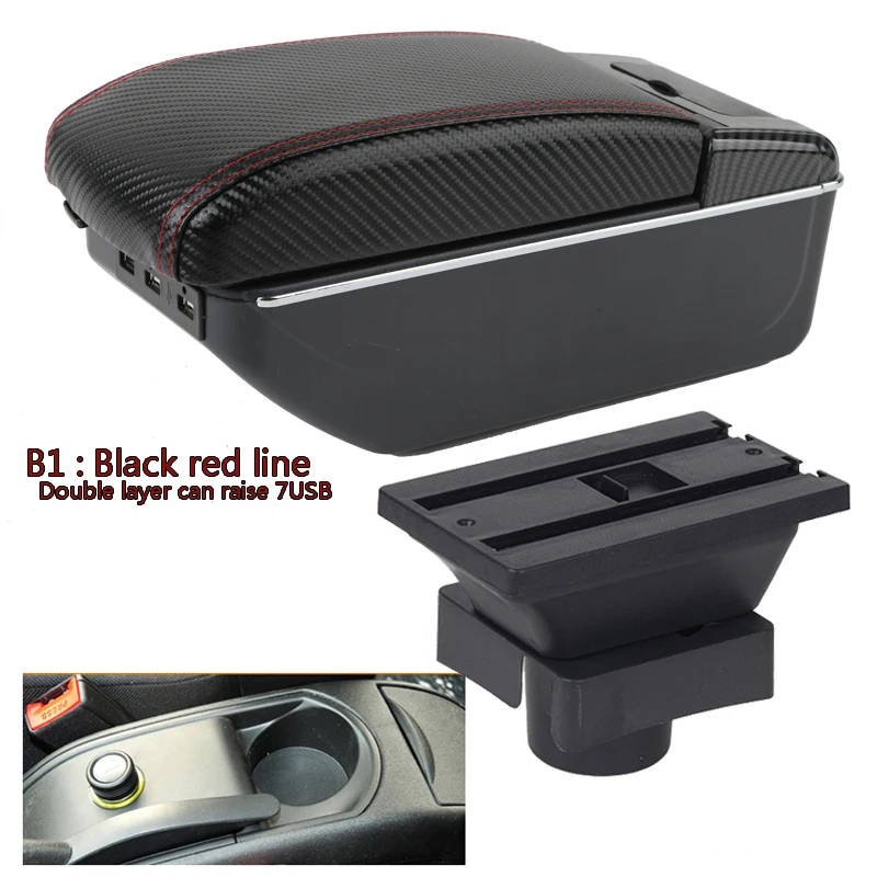 

Подлокотник для Citroen C4 хэтчбек 2004-2010 из углеродного волокна и кожи, центральный контейнер для хранения с подстаканником, пепельницей и интерфейсом USB