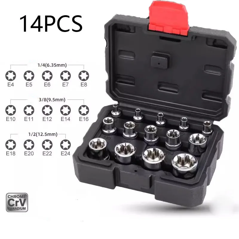 

1 шт. головка торцевого ключа привода типа Е Cr-v, головка торцевого ключа типа звезды из сплава, головка торцевого ключа E4 E5 E6 E7 E8 E10, ручные инструменты для авторемонта