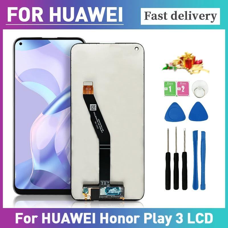 

ЖК-дисплей 6,39 дюйма для HUAWEI Honor Play 3, дисплей с сенсорным экраном, Замена ЖК-экрана, 100% протестированный дигитайзер в сборе, детали для телефон...