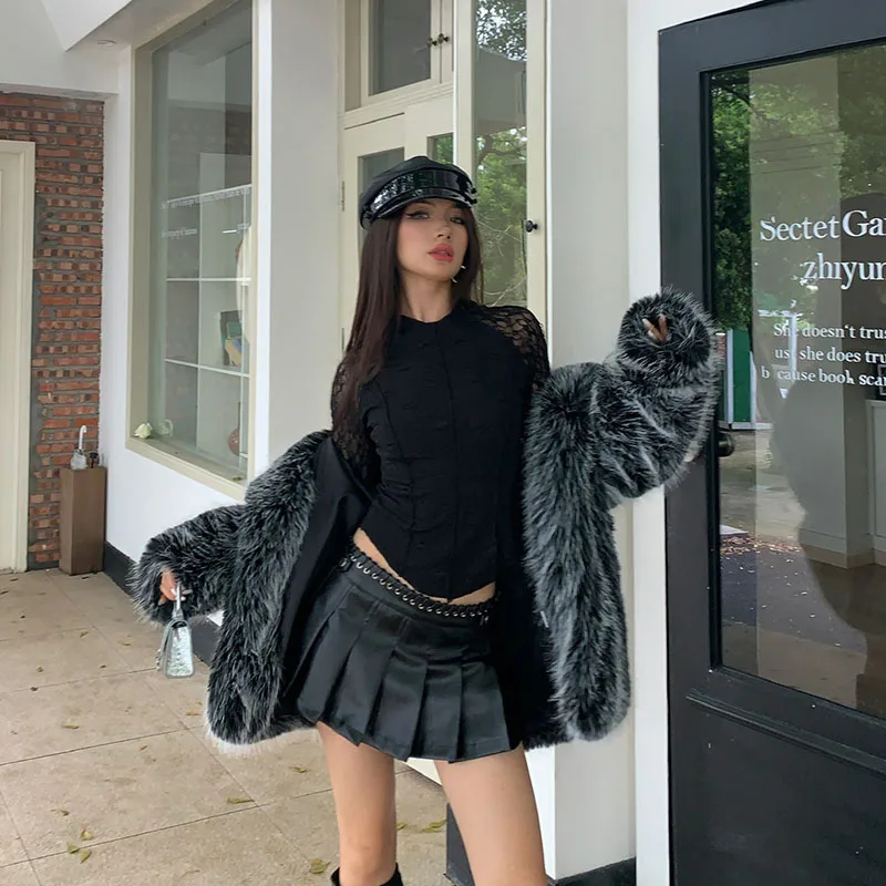 Высокое качество меха и искусственного 2024 новая модная темпераментная женская