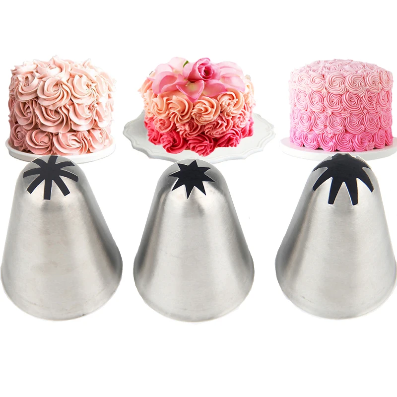 

3pcs/set Cream Pastry Tips Stainless Steel DIY Cupcake Icing Piping Nozzles Cake Fondant Decorating Tubes Sugarcraft Baking Tool