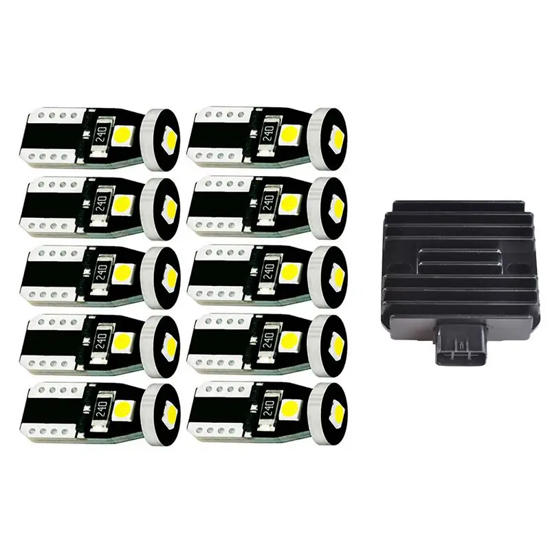 

Motorcycle Accessories Voltage Regulator Rectifier With T10 LED Car Light 3 SMD 3030 Marker Lamp W5W 192 501 3SMD