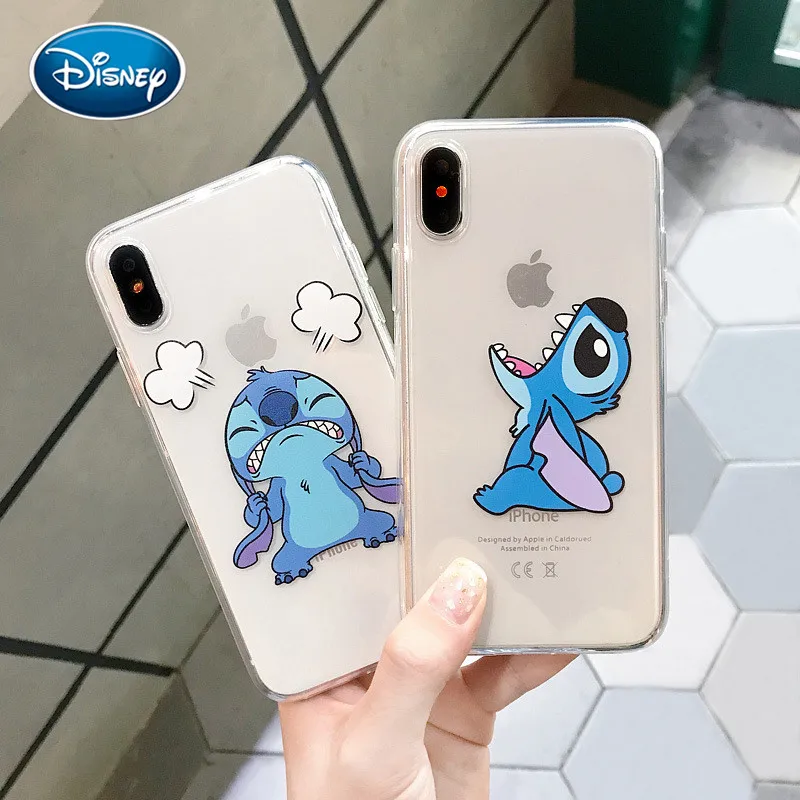

Disney Stitch Couple Cute Cartoon Applicable iPhone6/7/8Plus/11/12/13 Phone Case Transparent Phone Case Apple Protective Case