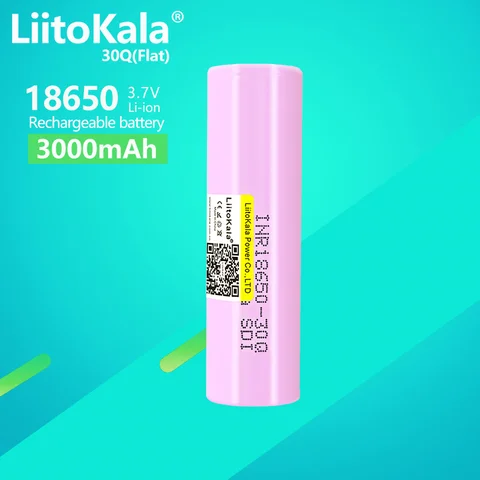 LiitoKala INR18650 30Q 3000mAh литий-ионная аккумуляторная батарея