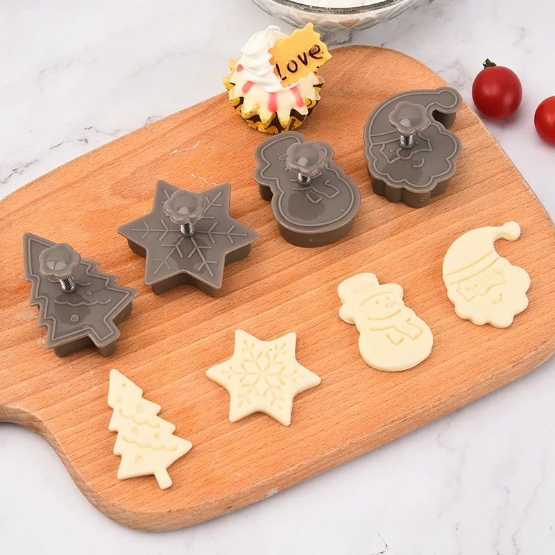 

Christmas Cookie Mold Plastic 3d Three-dimensional Cartoon Bakery Home Cute Press Type Icing Fondant Press Mold