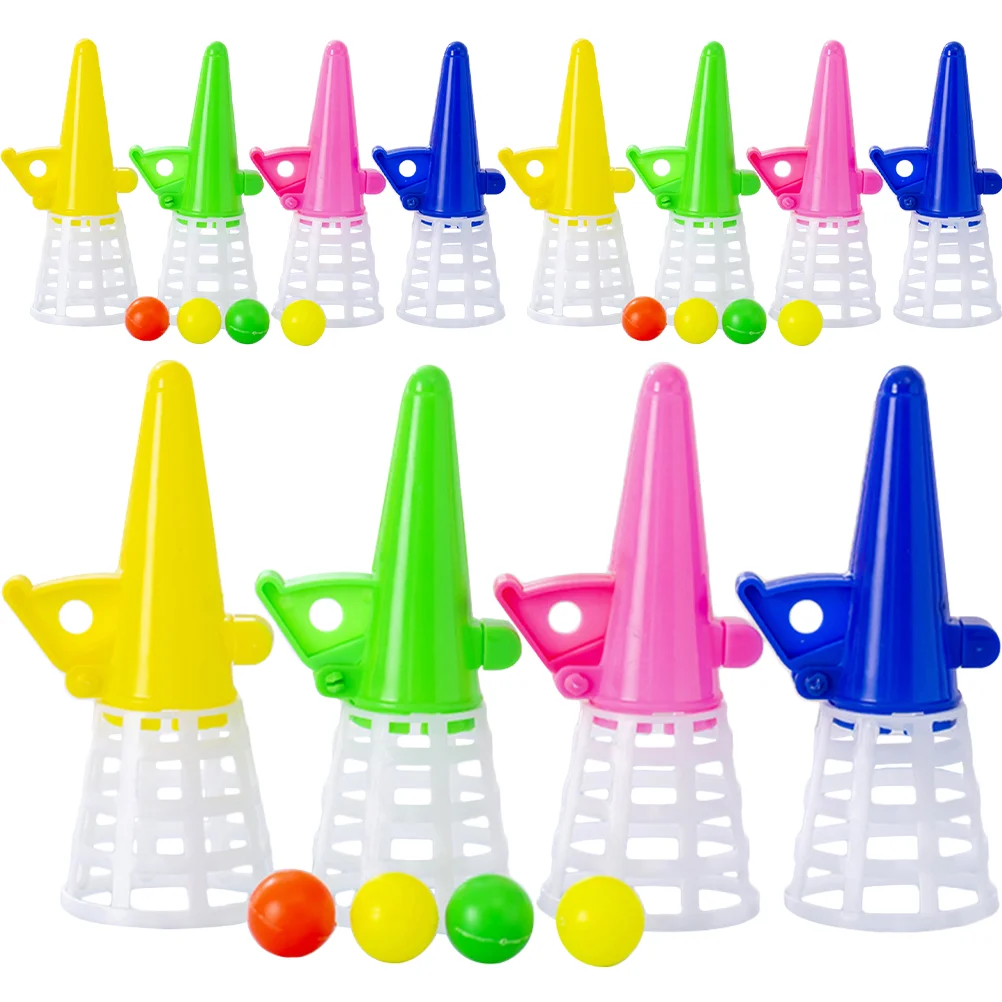 

12 Sets Catapult Catch Outdoor Toys Kids Children Plaything Supply Interactive Plastic Click Toss Game Pop-pass-catch Balls