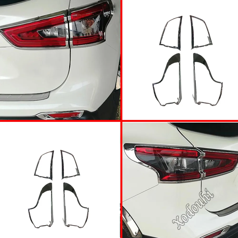 Car Body ABS Chrome Cover Trim Back Rear Tail Light Lamp Frame Stick Eyebrow For Nissan Qashqai j11 2019 2020 2021 2022 2023