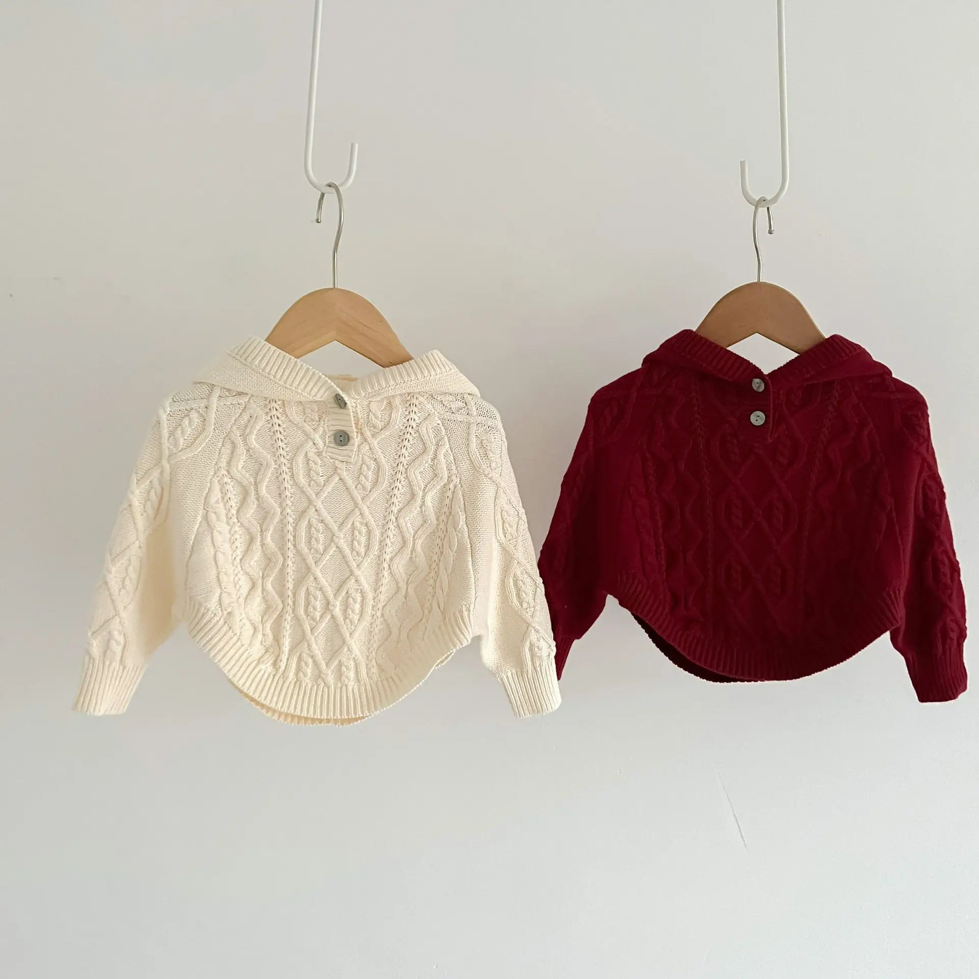 

Cute Baby Girl Knitting Solid Hoodies Girls Fashion Pullover Hooded Sweater Kid Boy Autumn New Arrival Cotton Shawl Cloak