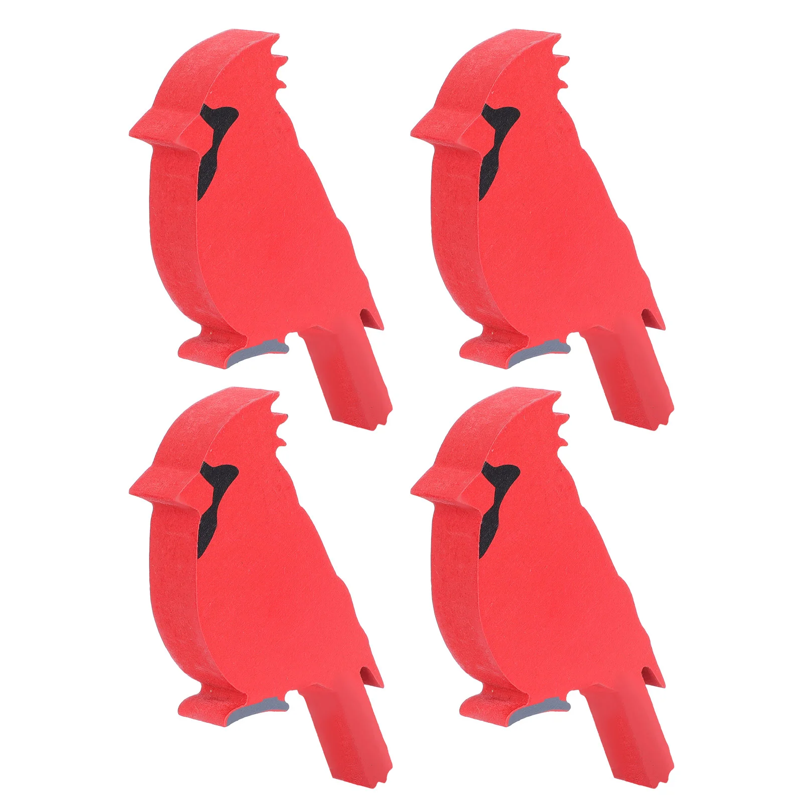 

4pcs Christmas Decors Xmas Bird Scene Ornaments Festive Scene Adornments