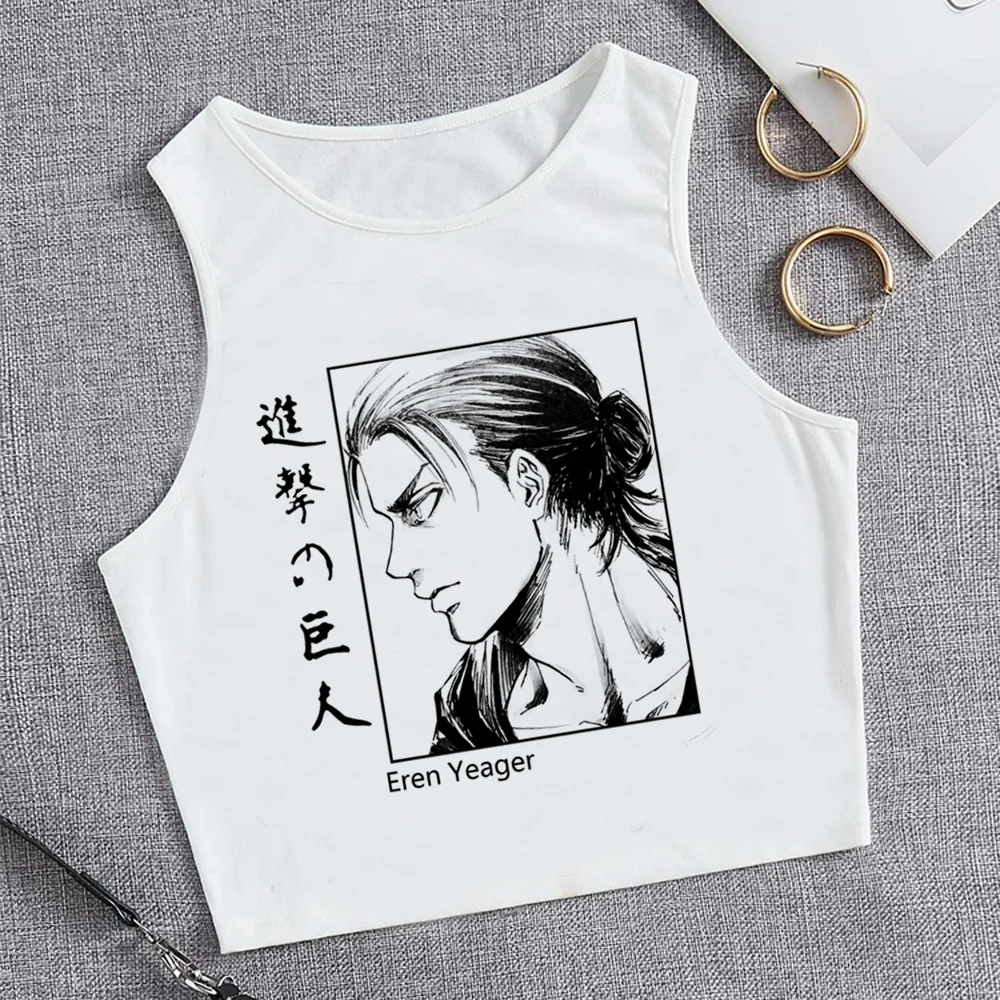 

Женский укороченный топ с принтом «атака на Титанов»