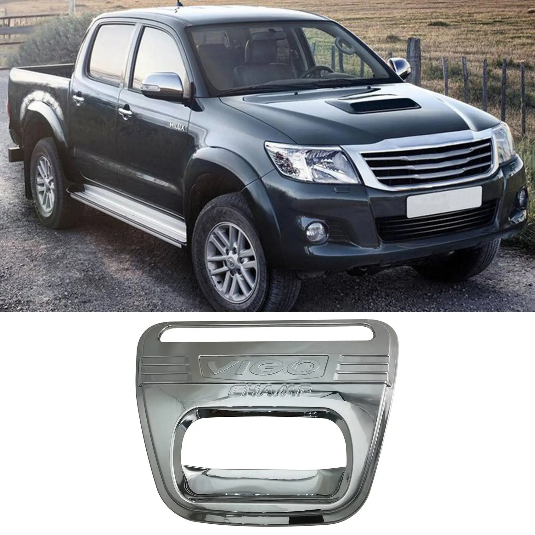 

Car ABS Chrome Design Tail Gate Trim Rear Handle Insert for Toyota Hilux Vigo 2008-2014