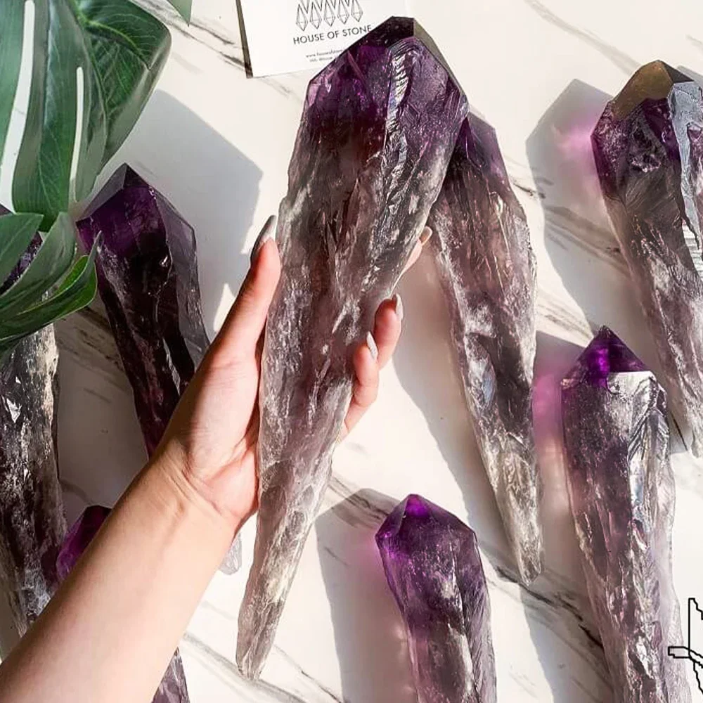 Натуральный уругвайский аметист кварцевый кристалл однопионная палочка скипетр