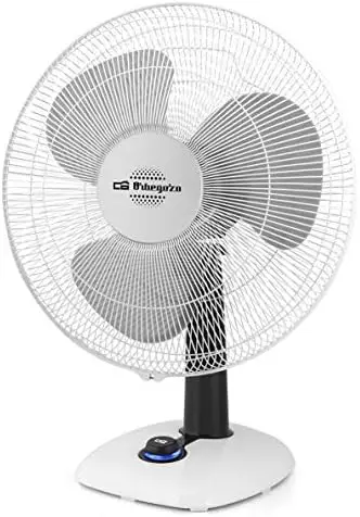 

TF 0133 - Ventilador de sobremesa, oscilante, 3 velocidades, diámetro hélice 30 cm, asa, 40 W, piloto luminoso LED, blanco