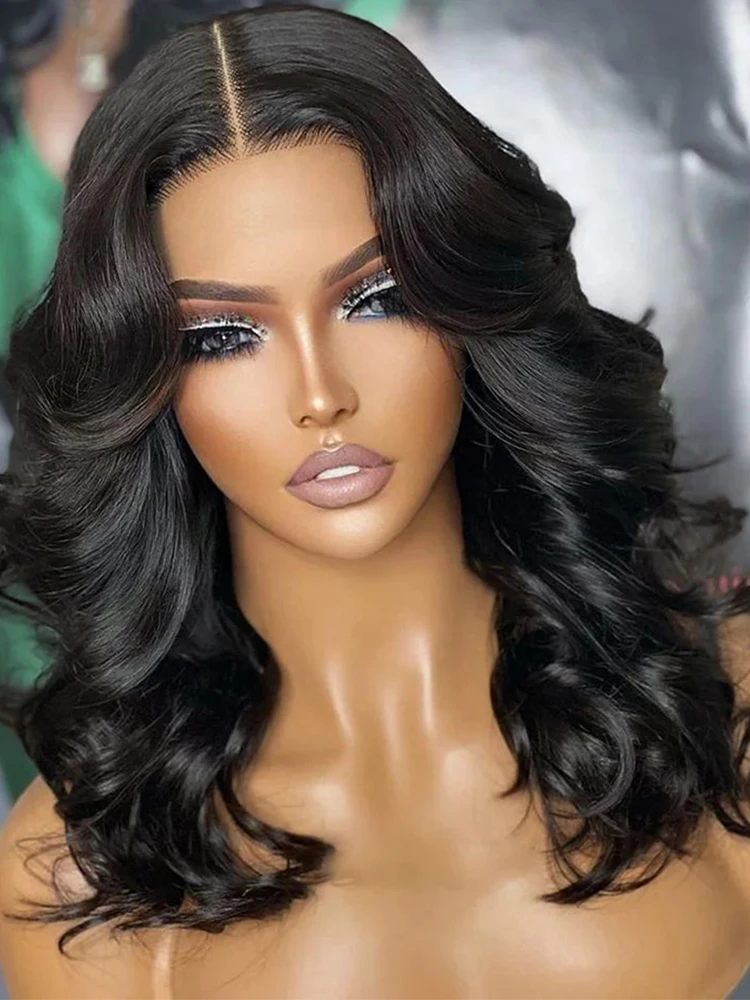 

Body Wave Short Bob Wigs Brazilian 5x5 HD Transparent Lace Wig Lace Front Human Hair Water Wavy Lace Closure Wigs for Women
