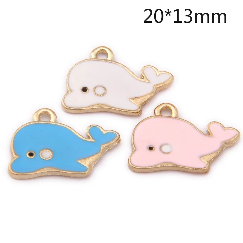 

10pcs/Lot Lovely Animal Whale Enamel Charms Zinc Alloy DIY Jewelry Accessories Fit For Bracelet Keychain Making