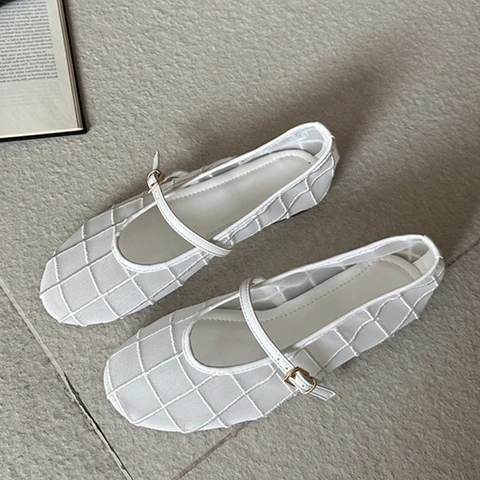 Aneikeh/2026, новые летние модные сандалии из сетчатой ткани с пряжкой и ремешком, женские сандалии на плоской подошве с круглым носком, праздничное платье, женская обувь