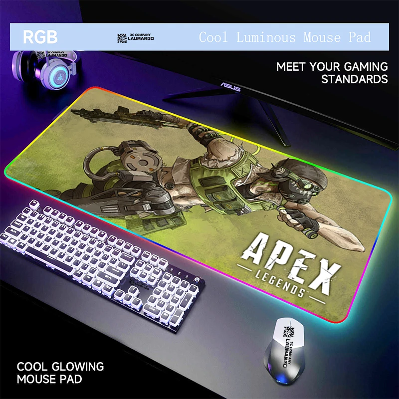 

Apex Legends Pc Accessories Computer Mouse Pad Large Keyboards RGB Xxl Aptop Mat Cute Mats Gamer Backlight Desk Alfombrilla Xxl