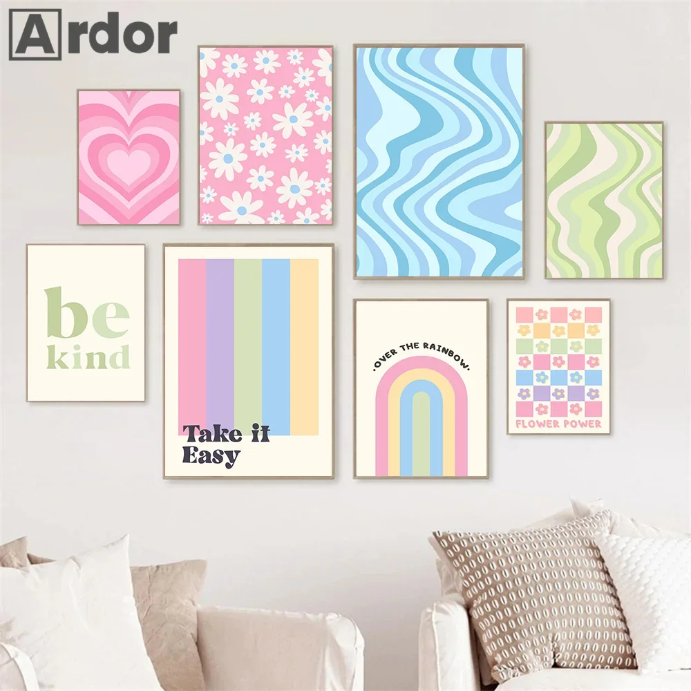 Розовая Аура градиентный постер ангел настенный художественный принт