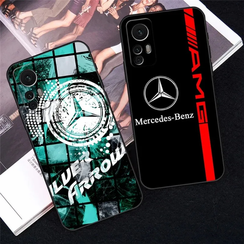

Luxury Car Mercedes-Benz Phone Case For Redmi Note 10S 11 10 9S 8T 7 8 9 9T 10 10X K30 K40 Pro Black Silicone Cover