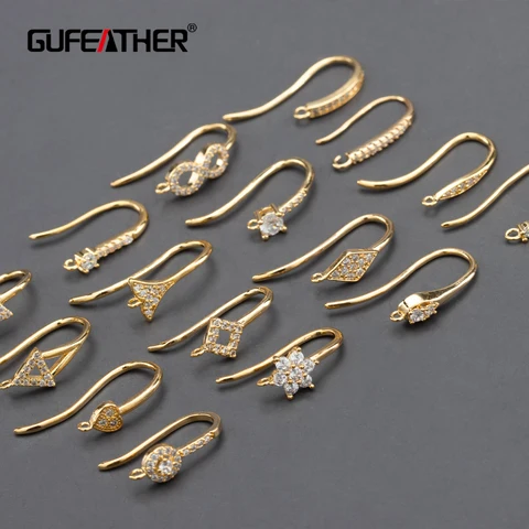 GUFEATHER фурнитура для сережек, 20 шт, качественные компоненты для создания украшений — детальный вид товара