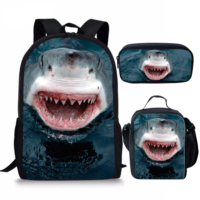 Рюкзак с акулой для мальчиков и девочек, милый детский школьный ранец, дорожная сумка