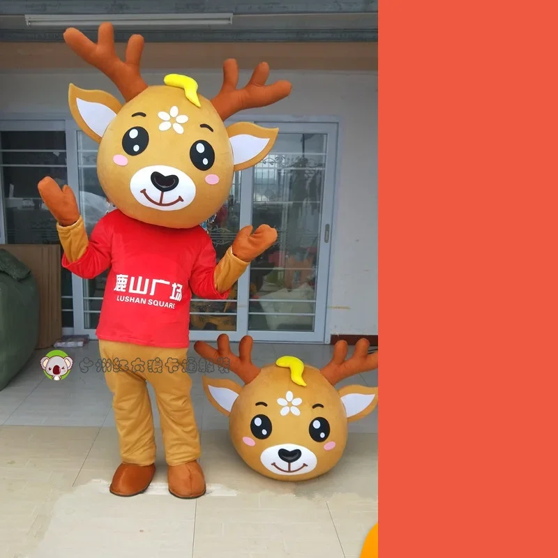Костюм-талисман лося Deerlet для взрослых карнавал Рождественская вечеринка кукла