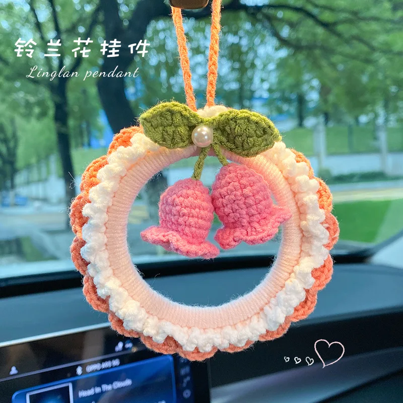 

Car Pendant Hand-woven Lily of the Valley Celebrity Car Pendant Car Rearview Mirror Hanging Decoration Goddess Model Ca