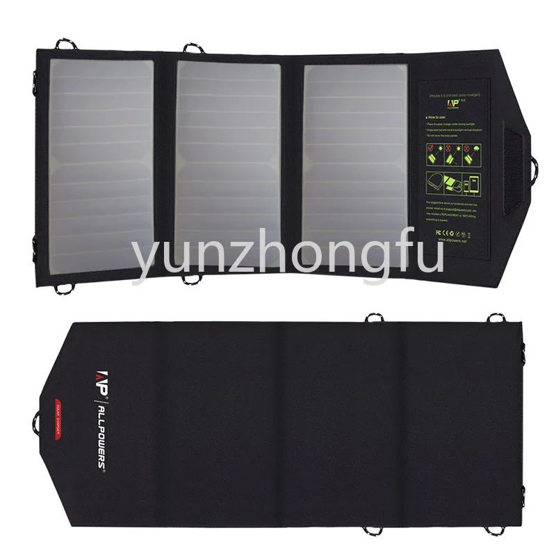 

18V 21W Solar Charger Solar Panel Waterproof Foldable Solar Power Bank for 12v Car Battery Mobile Phone Outdoor Hiking