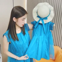 parent child matching sleeveless dress mom and daughter one piece clothing summer mother baby girls same dresses for women robe