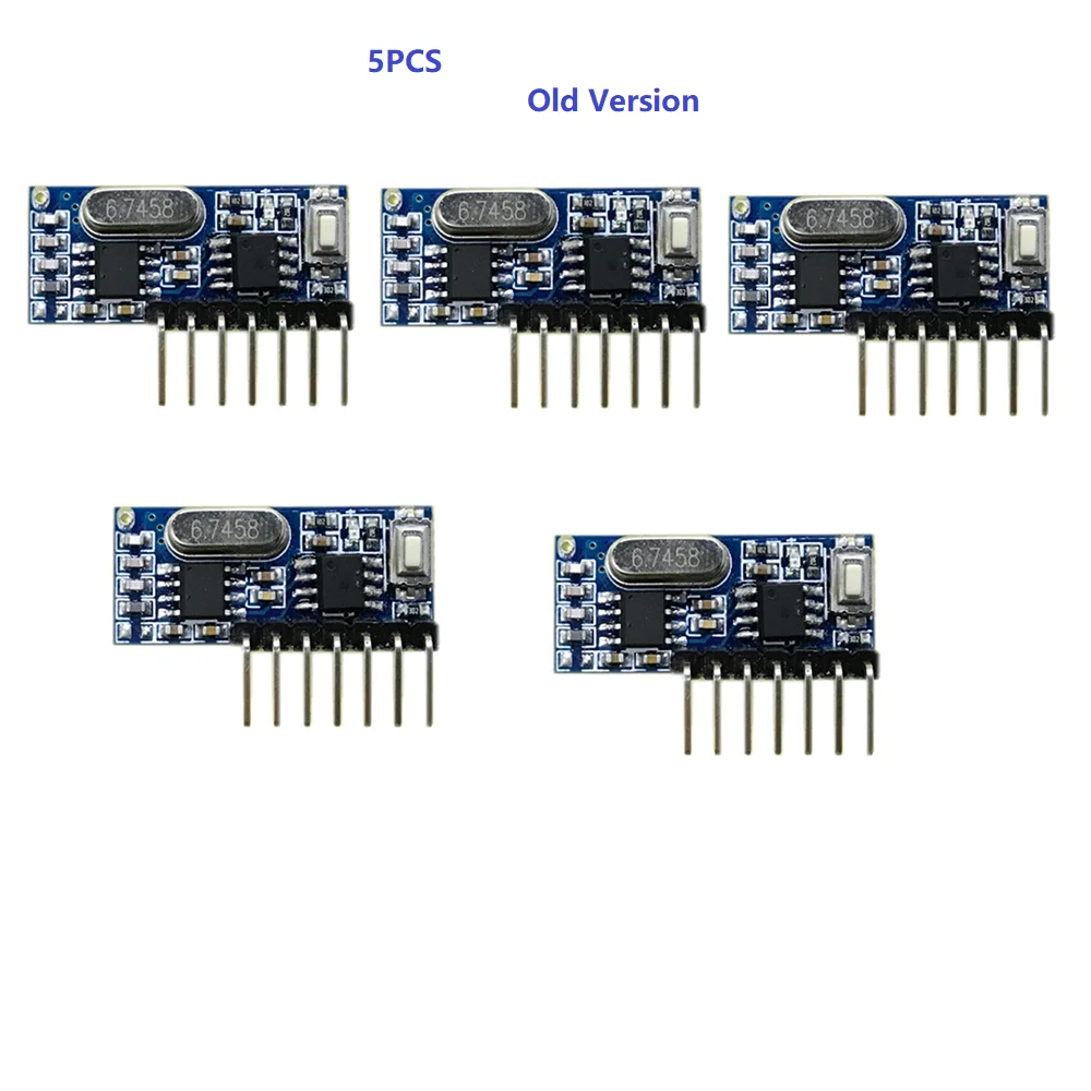 

QIACHIP 5pcs 433Mhz 4CH RF Learning Code 1527 Decoder Receiver 4 Button Remote Control Switch For Arduino Uno Module Smart Home