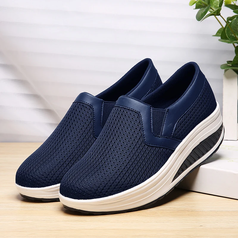 Women's Shake Shoes Casual Mesh Shoes Fitness Platform Sneakers Breathable and Comfort Size:35-42