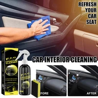 100ml car interior plastic restorer agent non greasy lasting maintain gloss auto steering wheel dashboard cleaner with sponge