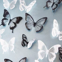18pcslot 3d effect crystal butterflies wall sticker beautiful butterfly for kids room wall decals home decoration on the wall