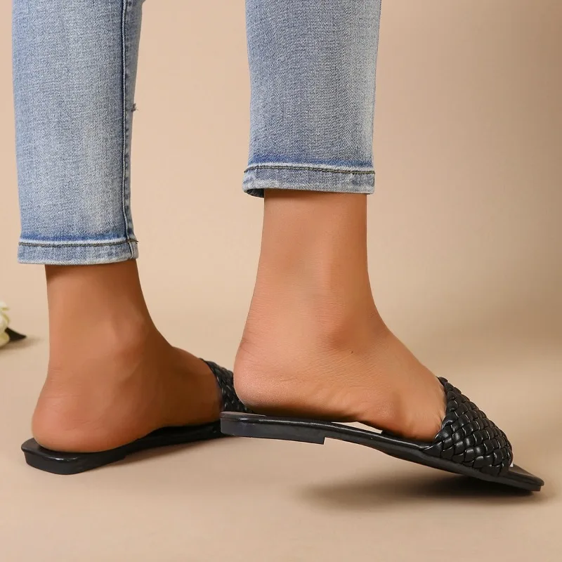 2024 Фирменная женская обувь для улицы Женские Повседневные тапочки с оплеткой и