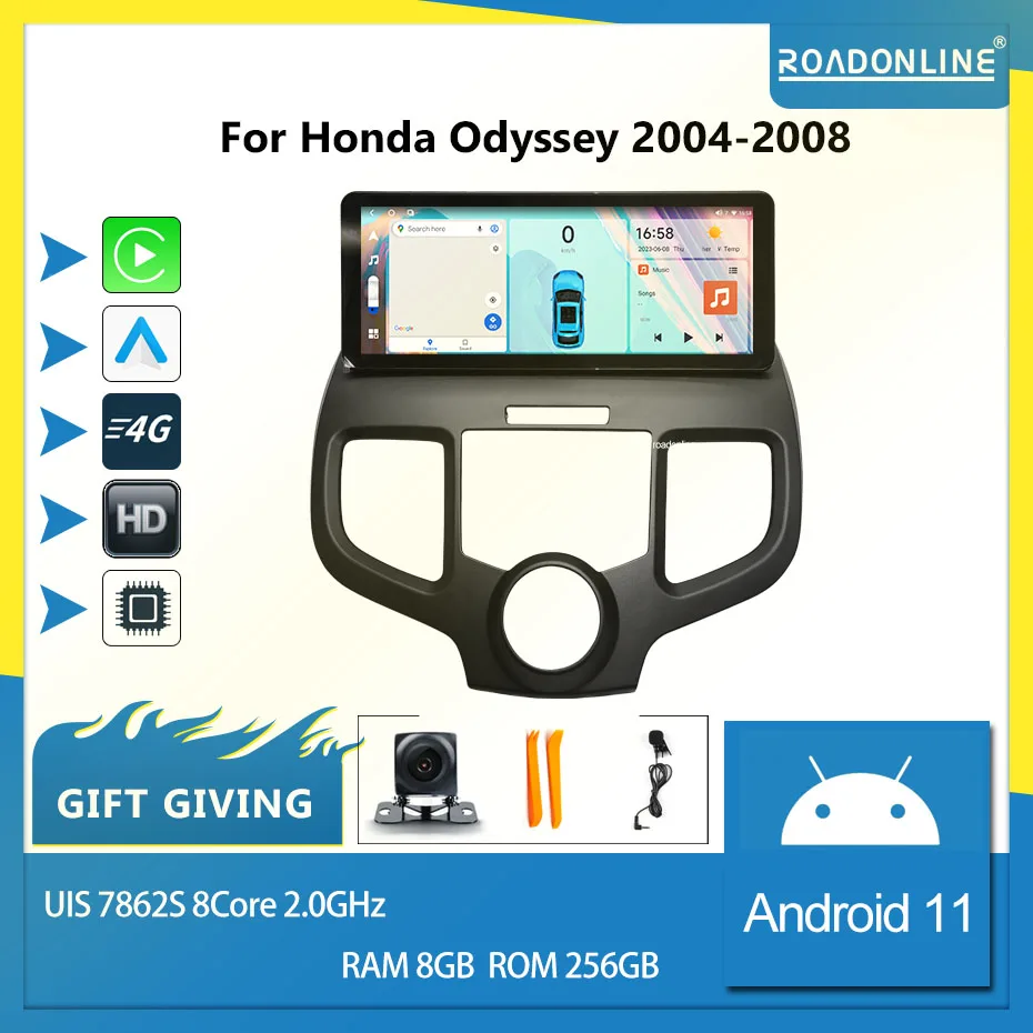 

Android 10 1920*720 Resolution 12.3inch For Honda Odyssey 2004-2008 UIS7862 8+256gb Car Navigation CarPlay Car Radio Multimedia
