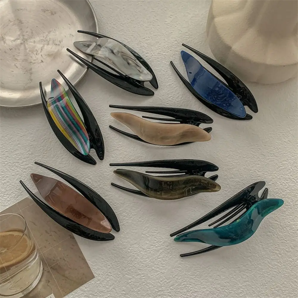 

Женские заколки для волос в Корейском стиле из ацетата и утиного клюва, заколки для волос в форме милой мамы, заколки для волос в форме акулы с зубчатыми зубчиками, большой размер, держатель для конского хвоста