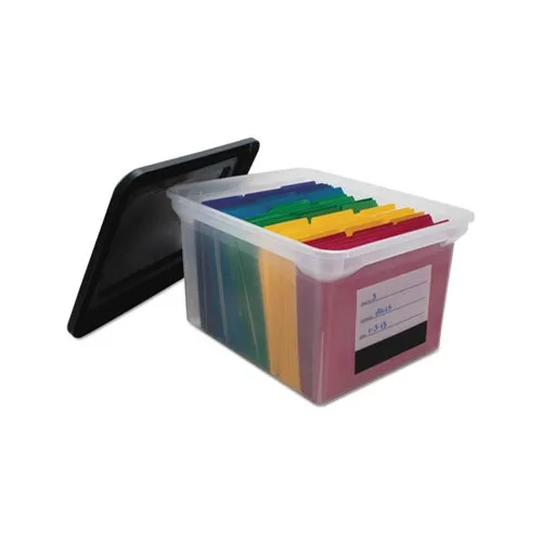 

File Tote with Contents Label, Letter/Legal, Clear/Black