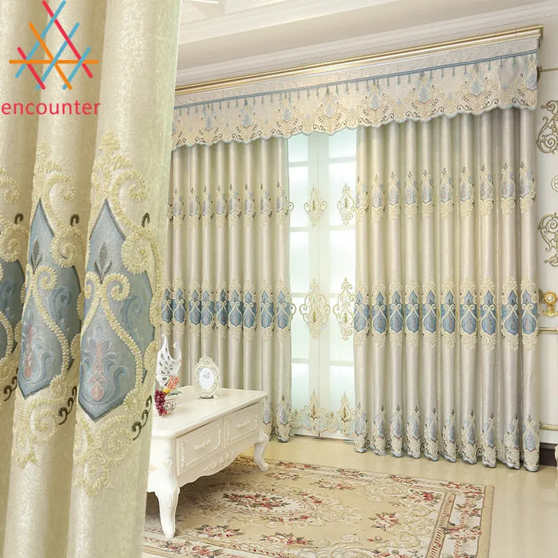 

New Jane European Curtains for Living Dining Room Bedroom European Embroidered Bedroom Luxurious Atmosphere Hall Covering