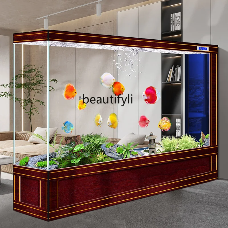 Аквариум для гостиной перегородка вход ультрабелое стекло умный аквариум от
