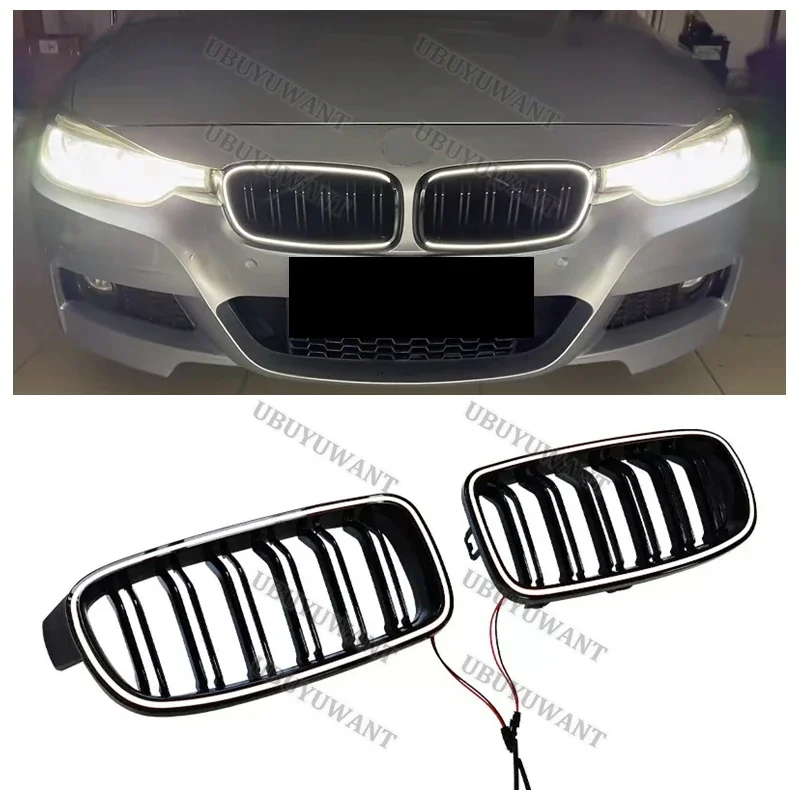 Фото Для BMW 3 серии 13-18 F30 F31 320i 330i 335i передняя решетка бампера решетка ABS сменные решетки светодиодная решетка №5