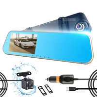 rearview mirror 4 3 inch driving recorder front and rear integrated dual recording reversing image dual lens hd night vision