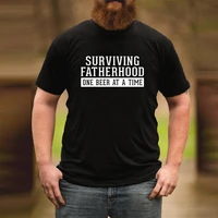 surviving fatherhood mens t shirt dad t shirt 2022 fathers day gift fathers day retro mens clothing dad beer t shirt summer m