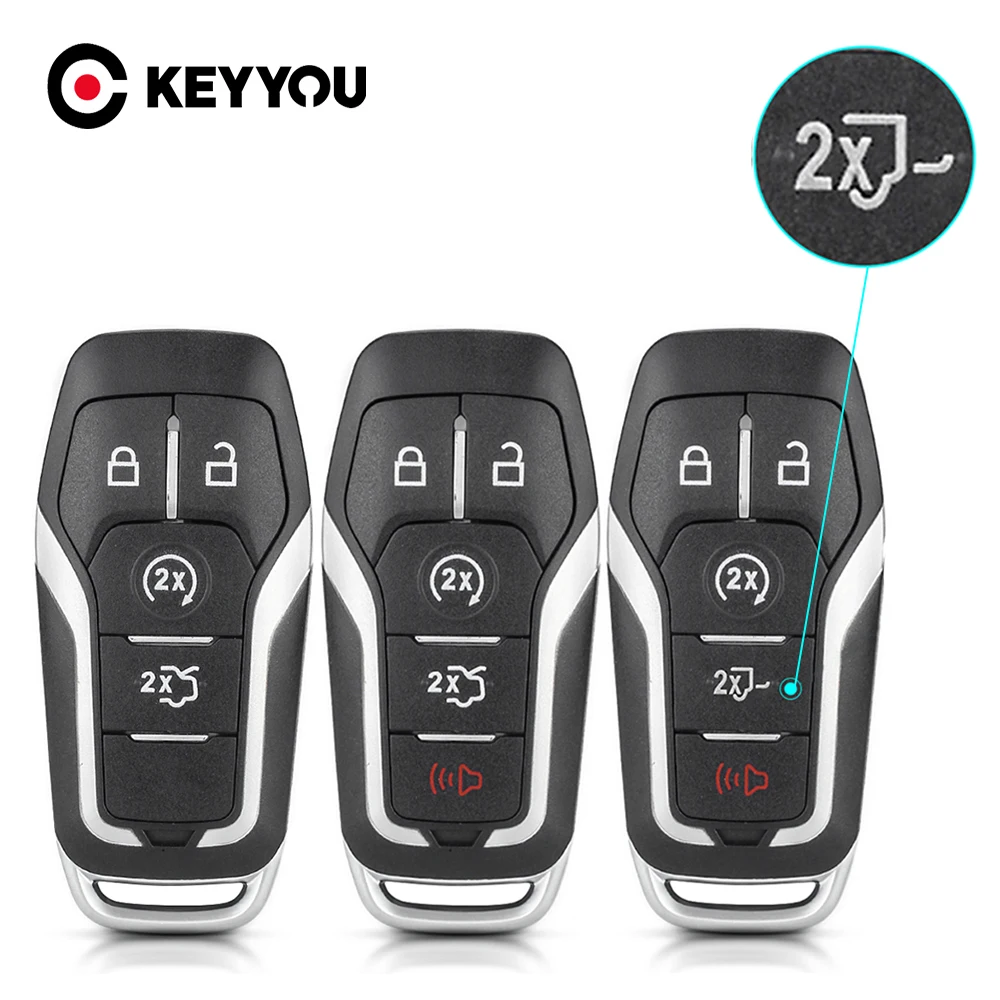 KEYYOU For Ford Mustang Edge Explorer Fusion Mondeo Kuka 2015 2016 2017 Remote Key Shell Car HU101 Blade Fob 4/5 Buttons Case