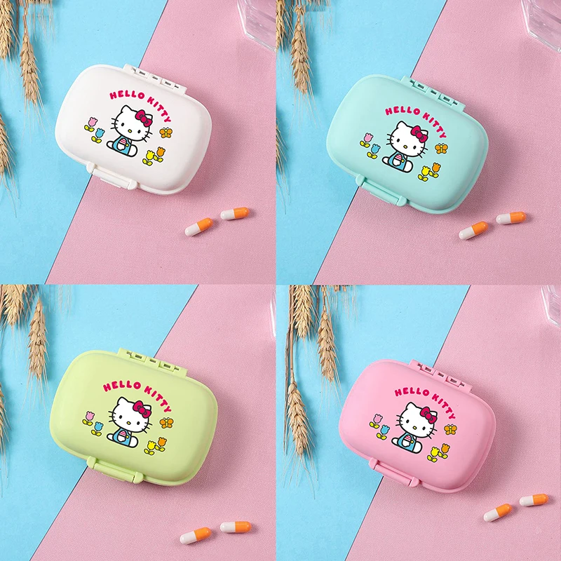 Контейнер для таблеток Sanrio Kuromi Hello Kitty с 8 отделениями